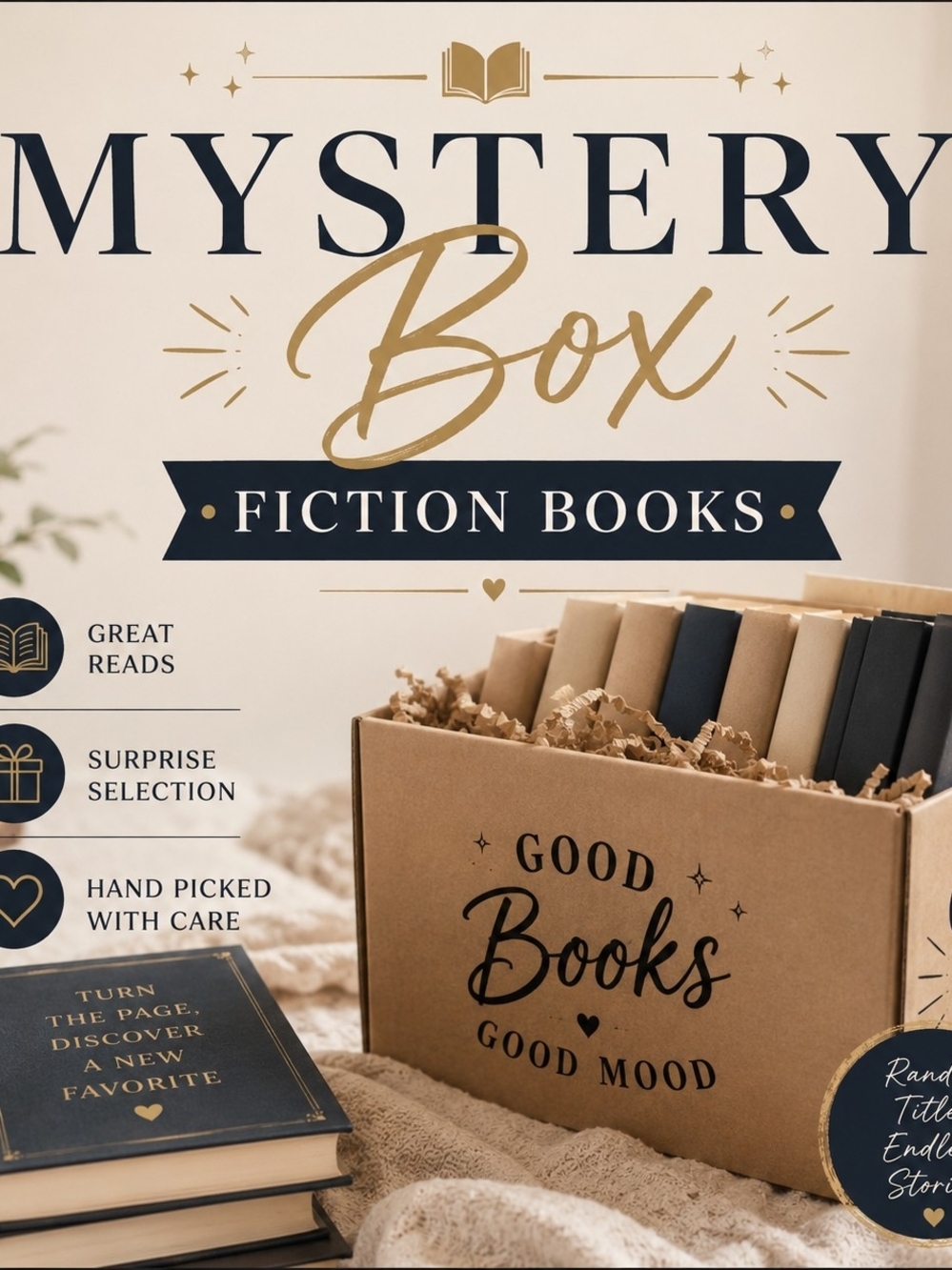 Mystery Box Fiction Books Bundle | Surprise Novel Collection | Variety Of Genres